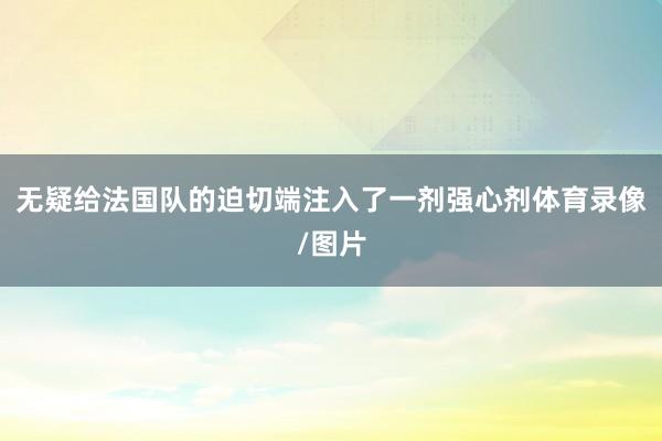 无疑给法国队的迫切端注入了一剂强心剂体育录像/图片