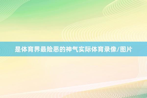 是体育界最险恶的神气实际体育录像/图片