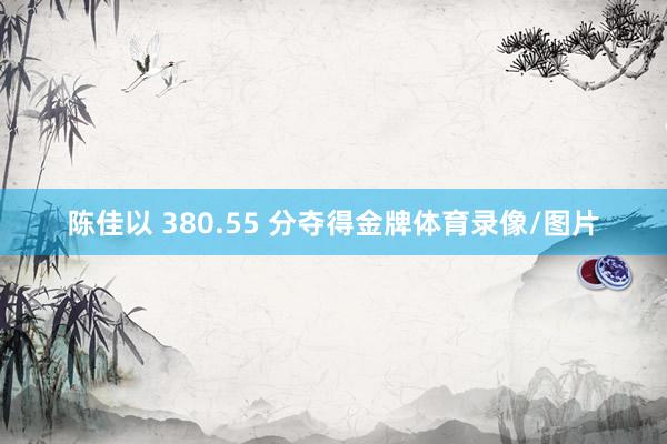 陈佳以 380.55 分夺得金牌体育录像/图片