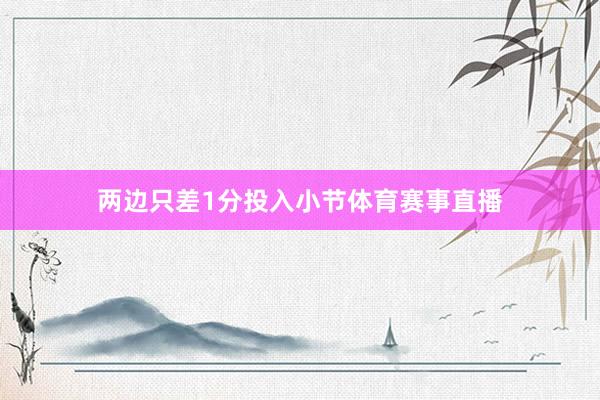 两边只差1分投入小节体育赛事直播