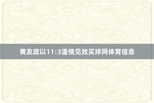 黄友政以11:3温情见效买球网体育信息