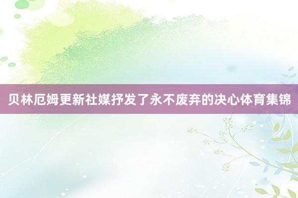 贝林厄姆更新社媒抒发了永不废弃的决心体育集锦