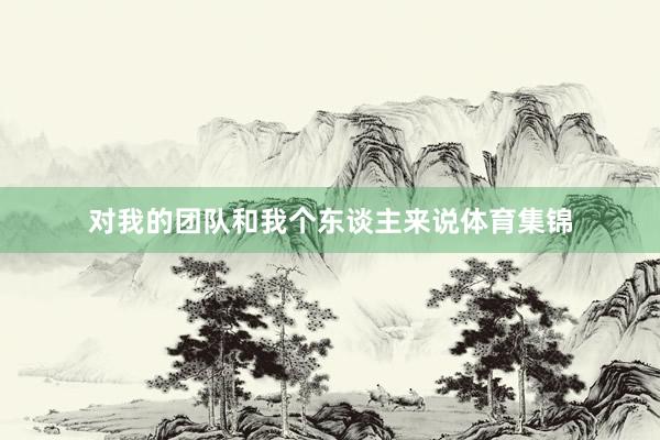 对我的团队和我个东谈主来说体育集锦