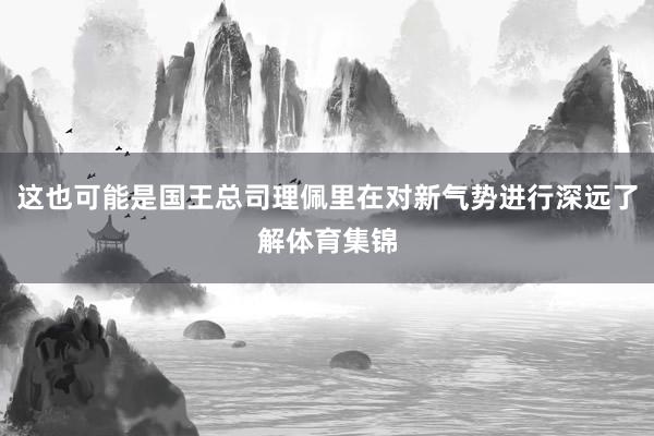 这也可能是国王总司理佩里在对新气势进行深远了解体育集锦