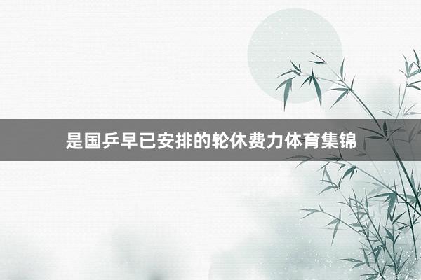 是国乒早已安排的轮休费力体育集锦