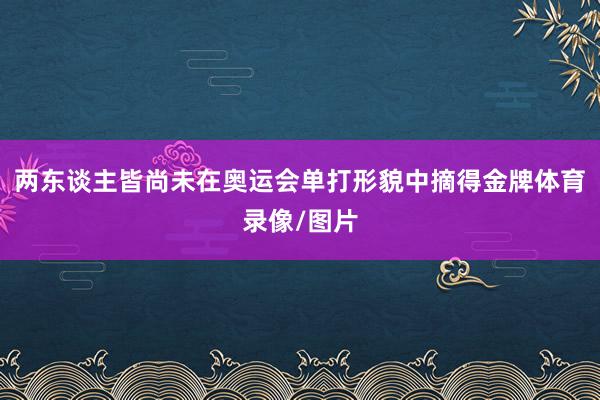 两东谈主皆尚未在奥运会单打形貌中摘得金牌体育录像/图片