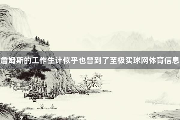 詹姆斯的工作生计似乎也曾到了至极买球网体育信息