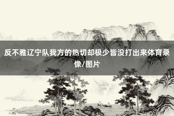 反不雅辽宁队我方的热切却极少皆没打出来体育录像/图片