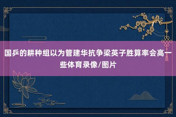 国乒的耕种组以为管建华抗争梁英子胜算率会高一些体育录像/图片
