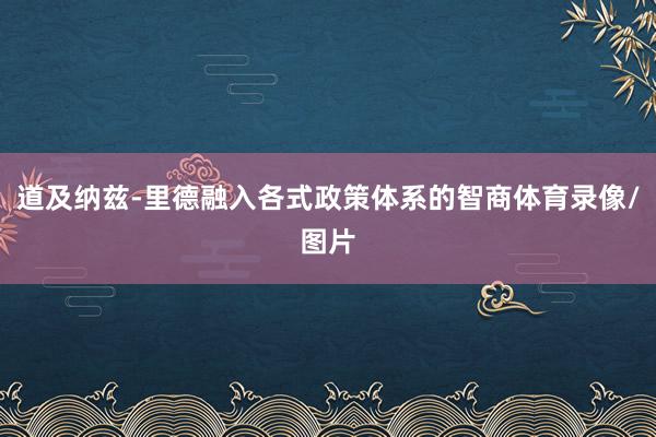 道及纳兹-里德融入各式政策体系的智商体育录像/图片