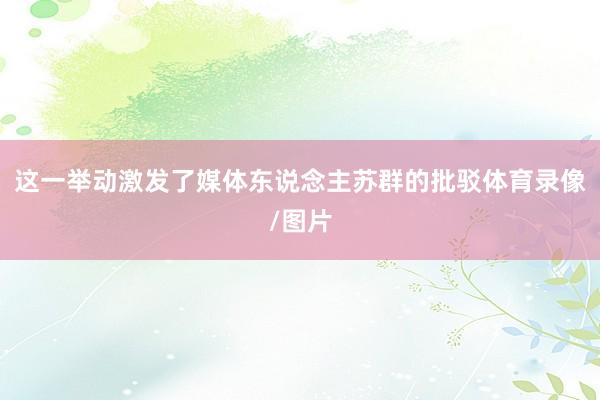 这一举动激发了媒体东说念主苏群的批驳体育录像/图片