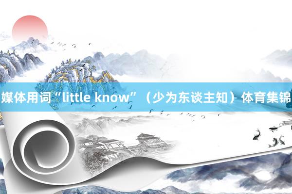 媒体用词“little know”(少为东谈主知)体育集锦