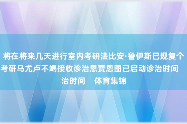 将在将来几天进行室内考研法比安·鲁伊斯已规复个东说念主考研马尤卢不竭接收诊治恩贾恩图已启动诊治时间    体育集锦